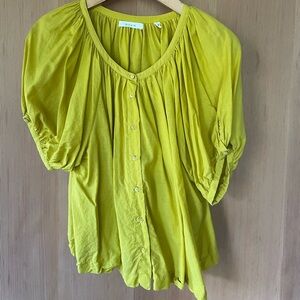 Doen Yellow Peasant Blouse Shirt Top, S